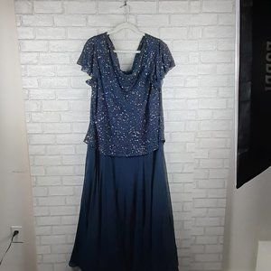 J KARA  Plus Size Beaded Evening Dress